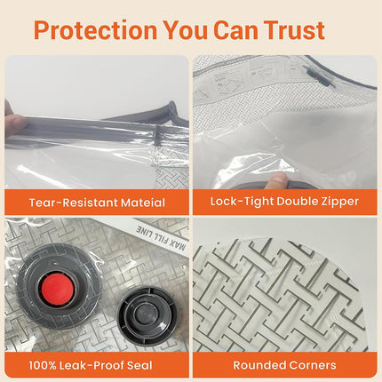 15PCS Vacuum Compression Storage Bags with Pump