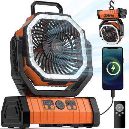 Camping Fan with LED Lantern - salelink.co.nz