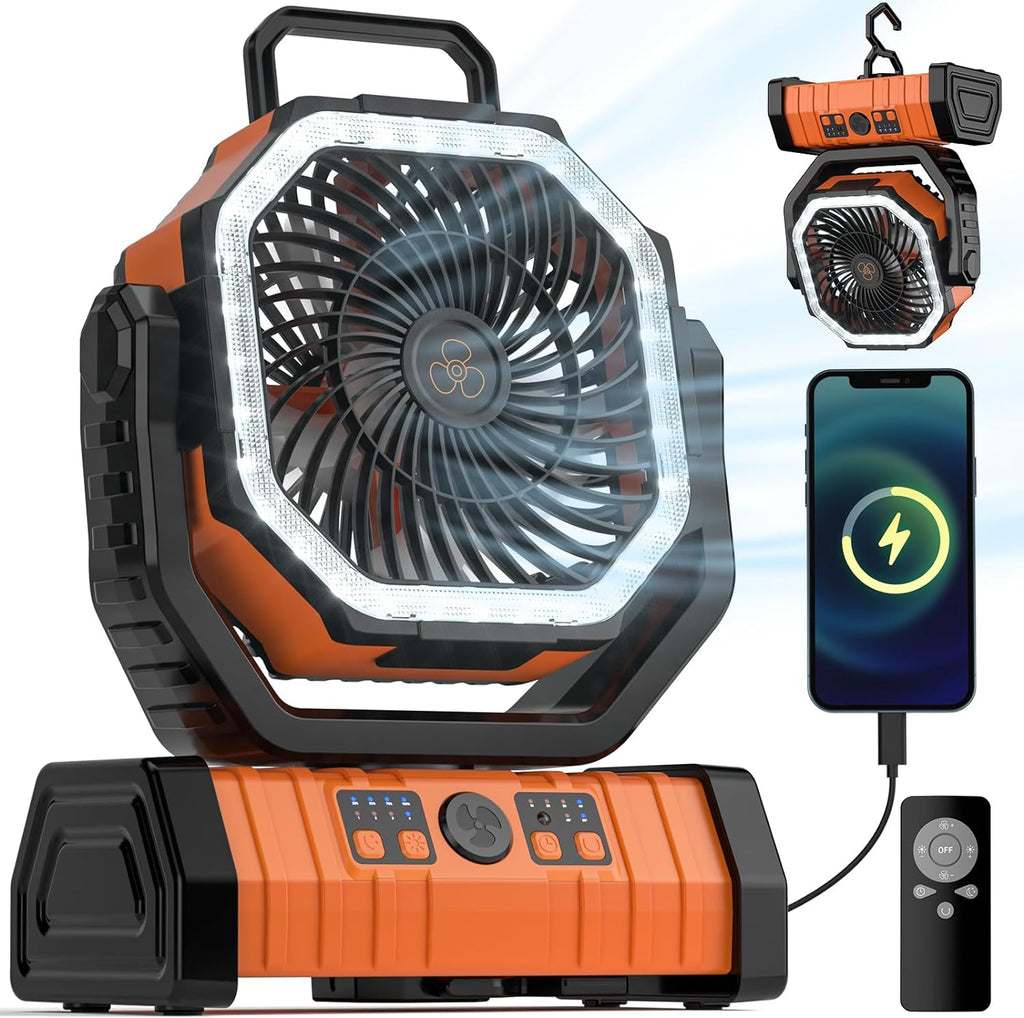 Camping Fan with LED Lantern