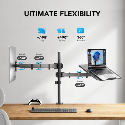 Monitor Arm with Laptop Tray