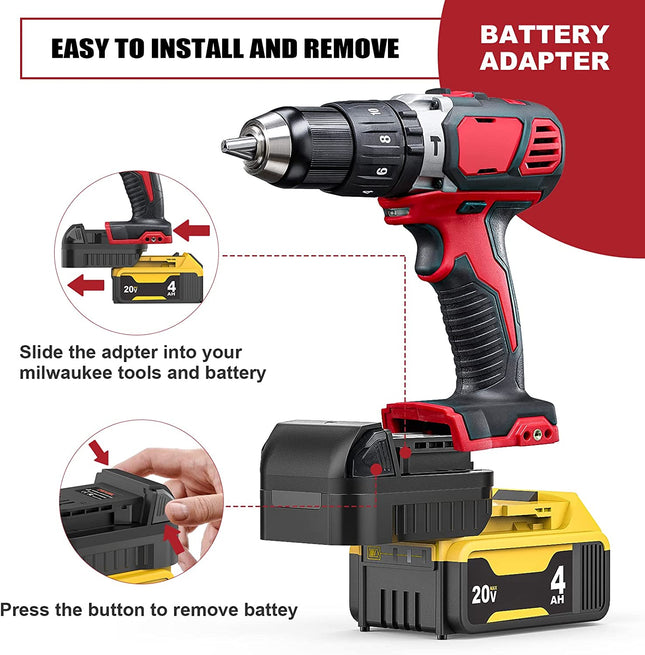 for Dewalt 18V/20V Max Battery Adapter Convert to for Milwaukee M18 18V Tool Use
