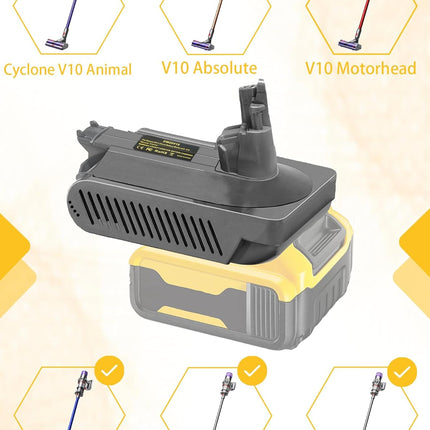 (No Battery)Dewalt 18V 20V Battery Adapter Converter To Dyson V10 Battery