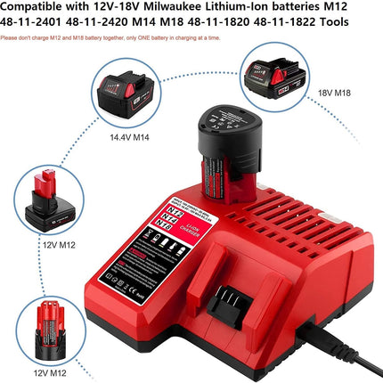 For Milwaukee M18 M12 Battery Charger - salelink.co.nz