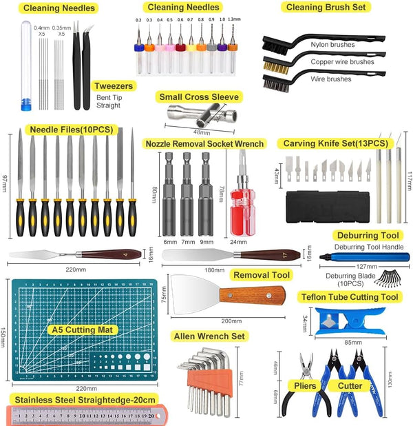 82Pcs 3D Printer Accessories Tool with Nozzle Cleaning Kit