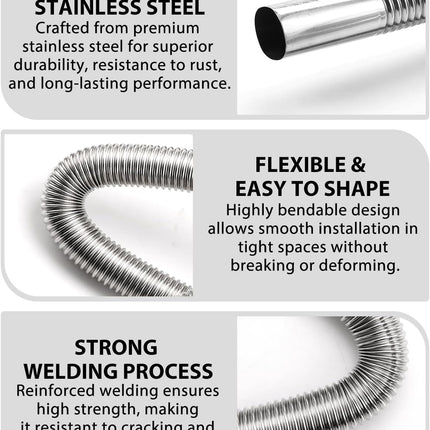 180cm Air Diesel Parking Heater Stainless Steel Exhaust Pipe Tube Gas