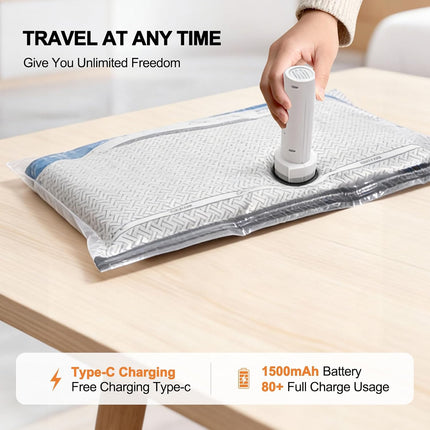9 Pack Vacuum Storage Bags with Electric Pump for Travel Luggage Clothes