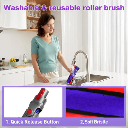 Soft Fluffy Roller Cleaner Head Compatible with Dyson V10 V11 V15 V8 V7