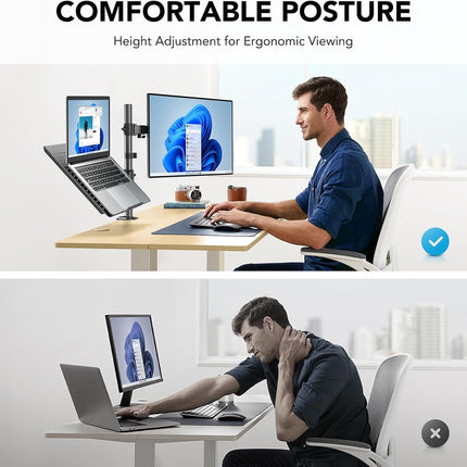 Monitor Arm with Laptop Tray