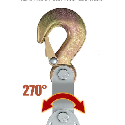 4-Wheel Metal Block Tackle Pulley System 20m