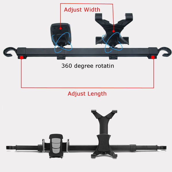 Car Seat Headrest Phone Holder Dual Mount For iPad Tablet