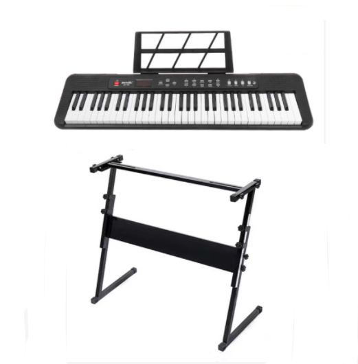 61 Electronic Keyboard Piano with Stand  - 2.2cm Keyboard