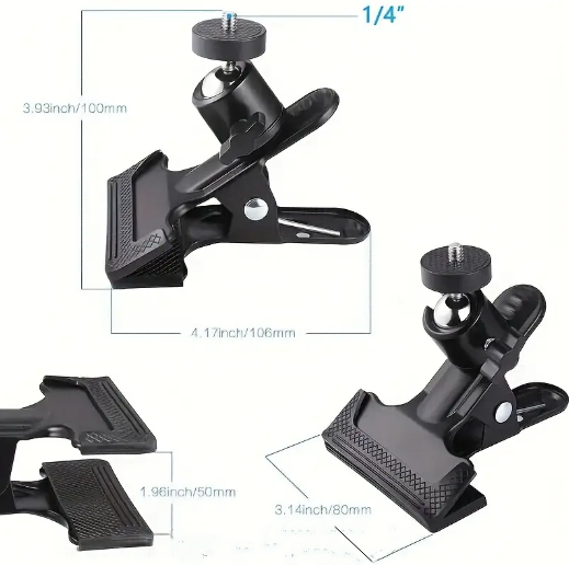 2PCS Spring Clamp Mount with 360-Degree Rotating
