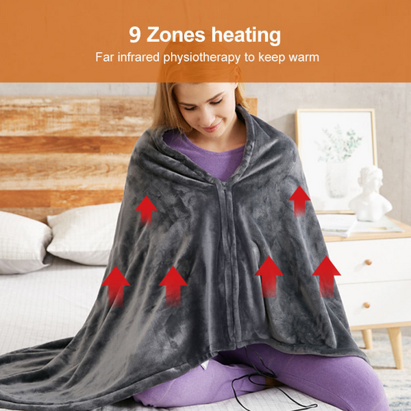 Electric Throw Blanket Heated Rug USB Washable Warm Winter