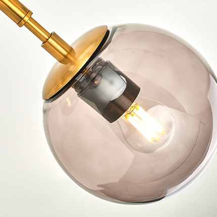 Modern Hanging Lamp Ceiling Light Roung Grey Glass Lampshade - salelink.co.nz
