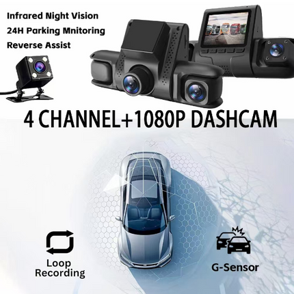 Four-record Driving Recorder Dash Cam Four Channel Video
