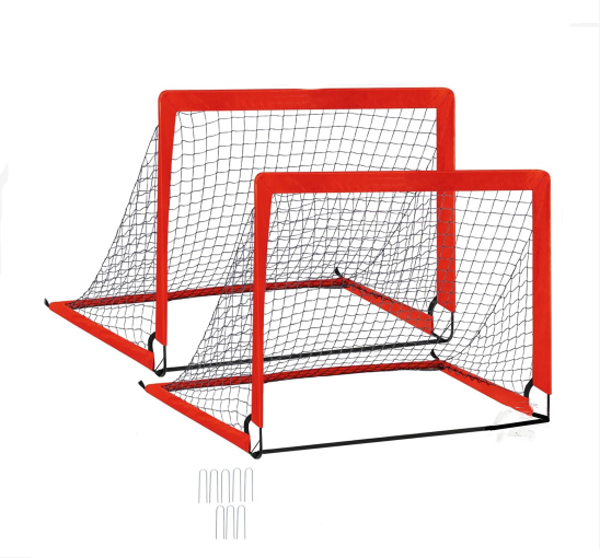 Red 2 Pack Portable Kid Soccer Goals