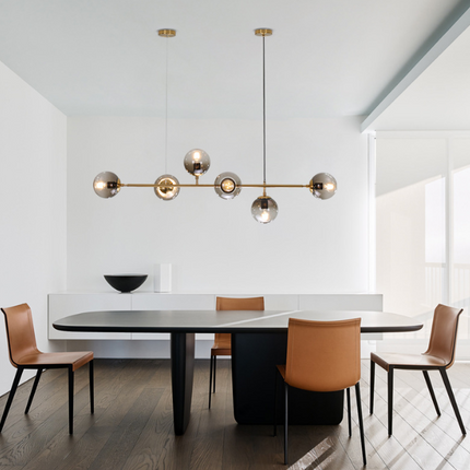 Modern Hanging Lamp Ceiling Light Roung Grey Glass Lampshade - salelink.co.nz