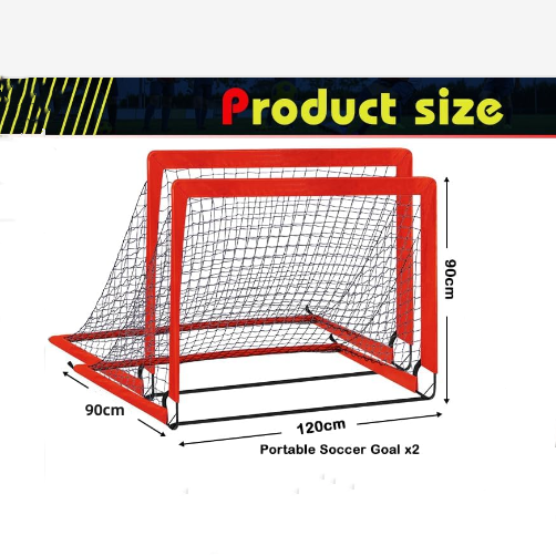 Red 2 Pack Portable Kid Soccer Goals