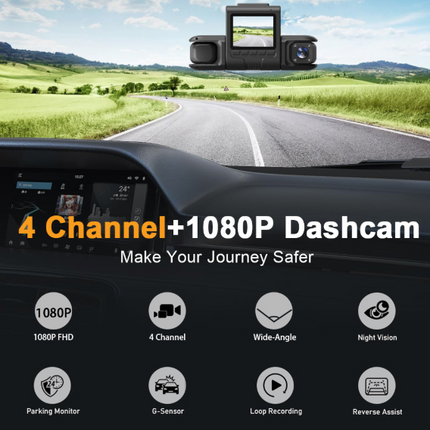 Four-record Driving Recorder Dash Cam Four Channel Video