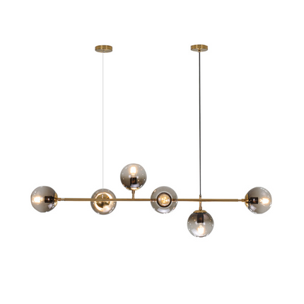 Modern Hanging Lamp Ceiling Light Roung Grey Glass Lampshade - salelink.co.nz