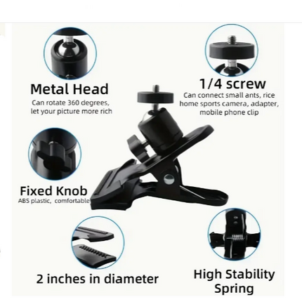 2PCS Spring Clamp Mount with 360-Degree Rotating