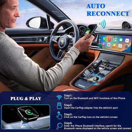 2 in1 Wireless Carplay Android Auto Adapter WiFi BT Auto Connect Mini USB Dongle