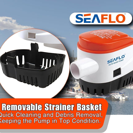 12V 1100GPH Seaflo Automatic Submersible Bilge Pump - salelink.co.nz