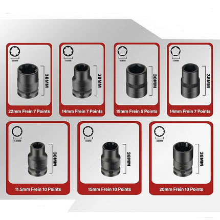 16PCS Master Brake Caliper Hex & Socket Set