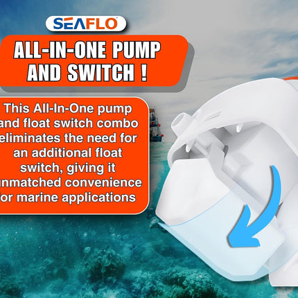 12V 1100GPH Seaflo Automatic Submersible Bilge Pump - salelink.co.nz