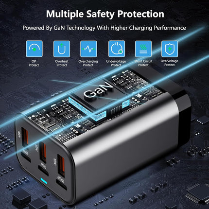 200W USB C GaN III Super Fast PD Wall Charger Charging Station