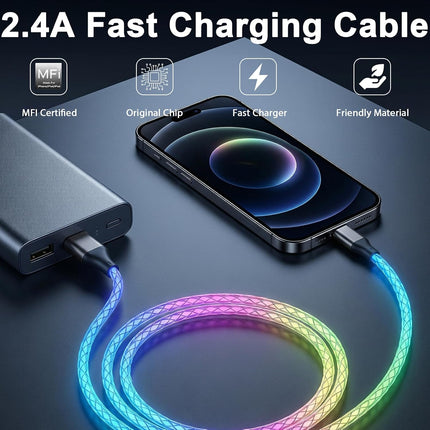 USB to Lightning Light Up Glow Charging Cable