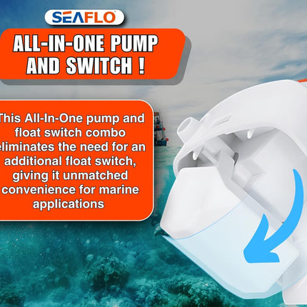 12V 750GPH Seaflo Automatic Submersible Bilge Pump - salelink.co.nz