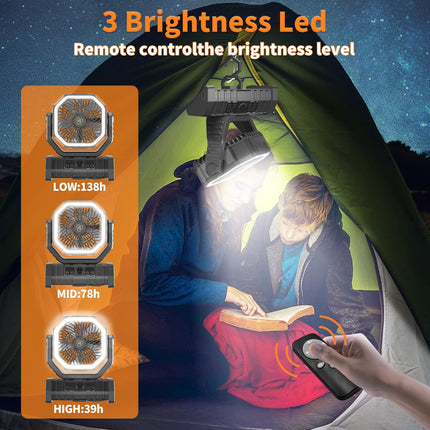 Portable Tent Camping Fan Desk Fan LED Lantern - salelink.co.nz