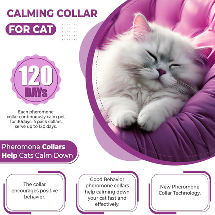 4PCS Calming Pheromone Collars for Cats - salelink.co.nz