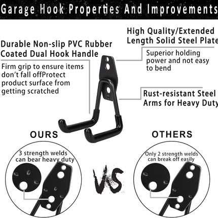 16 Pack Garage Hooks, Heavy Duty Steel Wall Mount Utility Hangers
