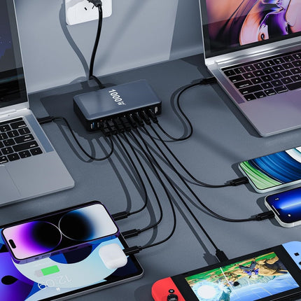1000W 10-Port USB C Fast Charging Station Wall Adapter
