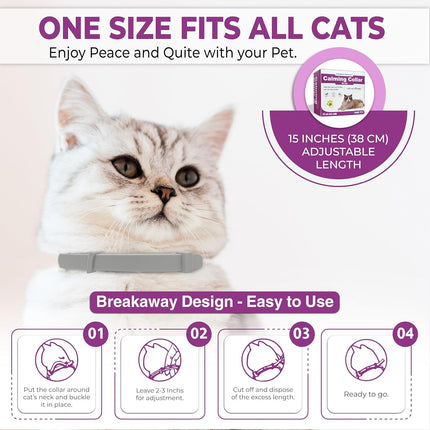 4PCS Calming Pheromone Collars for Cats - salelink.co.nz