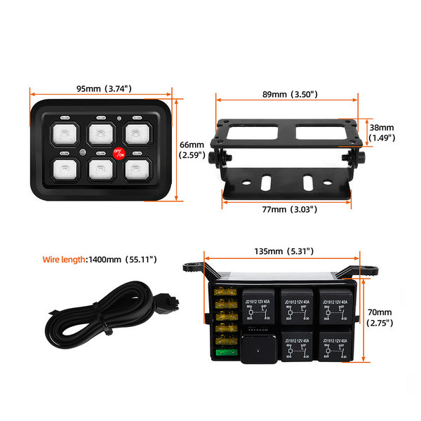 6 Gang Rocker Switch Panel