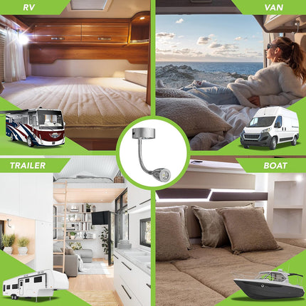 Cool White Touch Switch USB LED Spot Reading Light Caravan Boat Interior Lamp 12V - salelink.co.nz