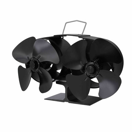 Two Heads Stove Fan Wood Log Burner Fireplace - salelink.co.nz