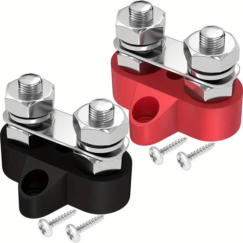 2PCS M8 Battery Junction Block Insulated Power and Ground Battery Junction