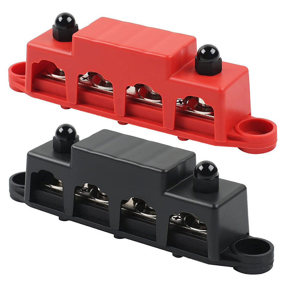 2PCS Positive Negative Bus Bar Battery Power Distribution Block 4xM10 Terminal