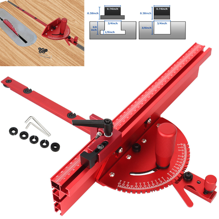 450mm Aluminum Miter Gauge Set with Track Stop