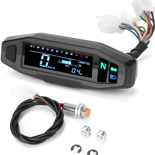 Universal LCD Digital Motorcycle Meter Speedometer