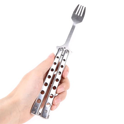 Butterfly Folding Fork Outdoor Tableware Camping Cooking Supplies