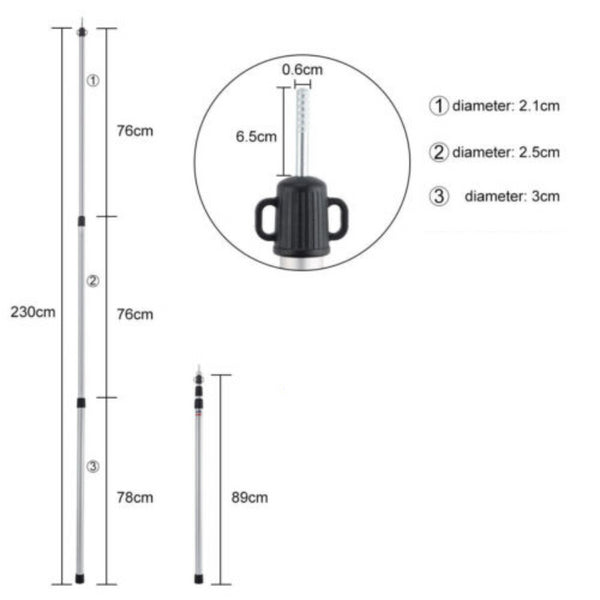 2PCS Camping Tarp Poles