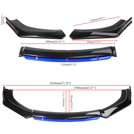 Car Front Bumper Protector Kit - Blue G63