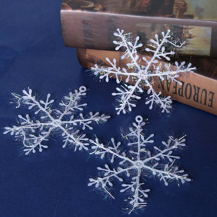 30PCS 11cm White Snowflakes Decorations Christmas Tree Party Charms Christmas Decoration