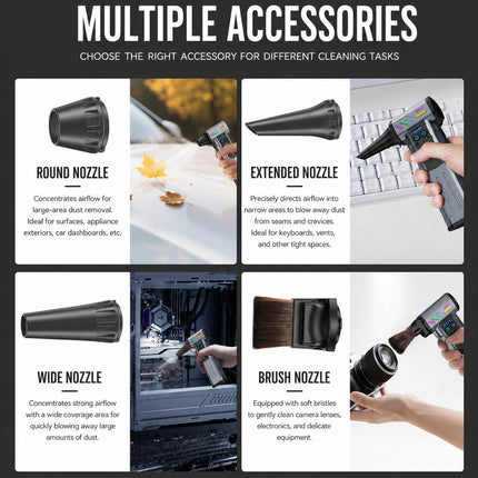 2 in 1 Powerful Cordless Air Duster Mini Vacuum