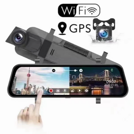 4K Mirror Dash Cam 9.66inch with 64GB Card & GPS